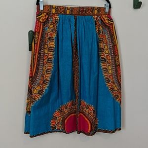 Vintage African print midi skirt